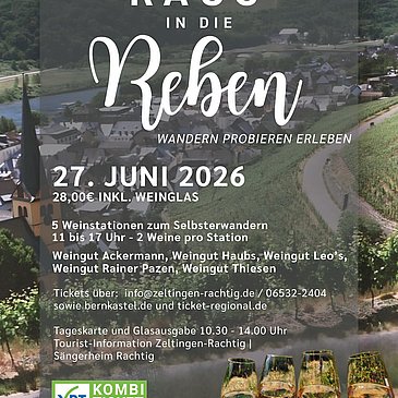 Plakat Raus in die Reben