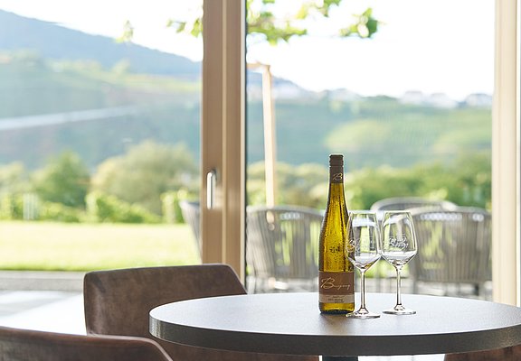 Weingut Boujong Weingeuss mit Ausblick