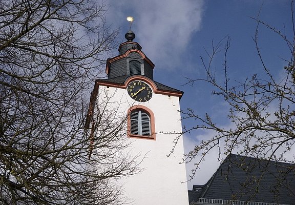Kirchturm der ev. Kirche in Kleinich